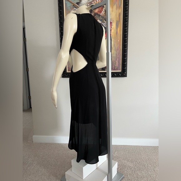 NEW BCBGMAXAZRIA BLACK VICTORIA SLEEVELESS TIED DRESS - Picture 7 of 11